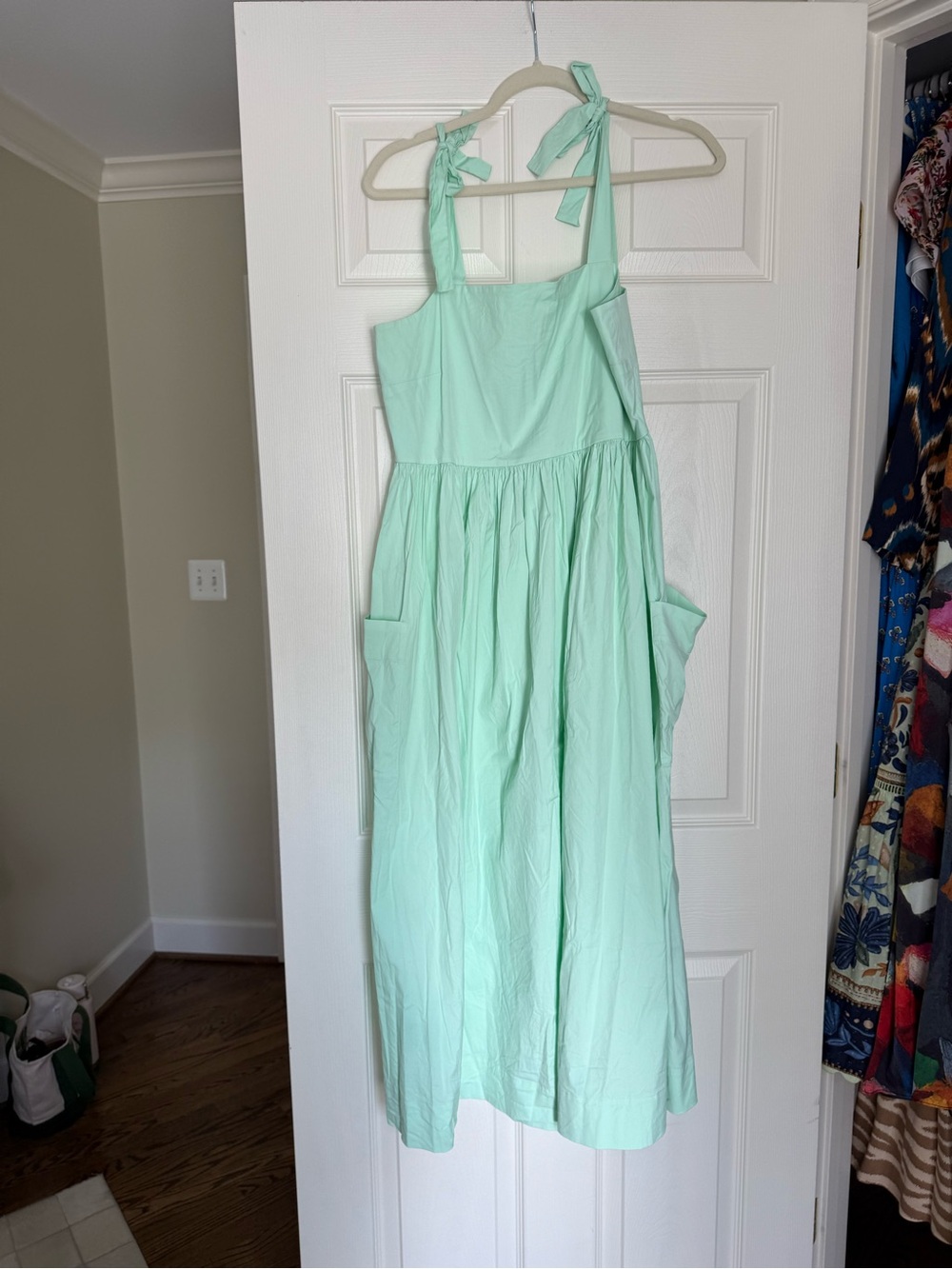 Tory Burch Mint Tie-Shoulder Casual Dress